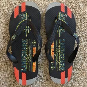 NWOT Landshark Lager Beer Flip Flops, Size Large